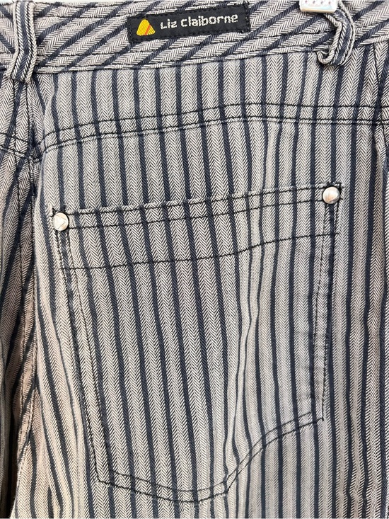 Liz Claiborne Pants - Vintage Liz Claiborne Striped Denim High-Waist Pants. Sz. 10 (modern Sm)